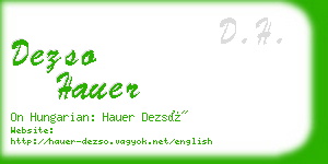 dezso hauer business card